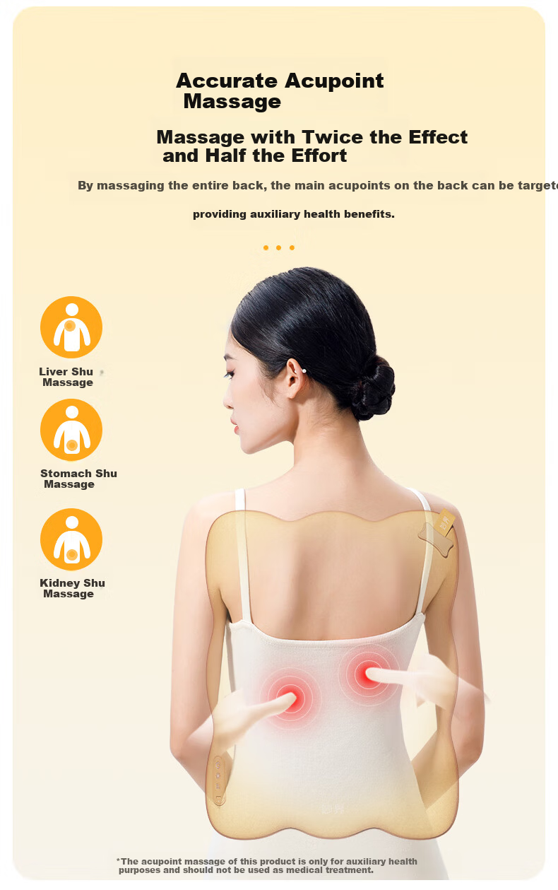 Miaojie MX08 Waist Massager Walking Style Back Massager Kneading Heat Office Lumbar Cushion Lumbar Support for Lumbar Muscle Strain Gift for Parents Mother's Day Birthday Men and Women Gold 9