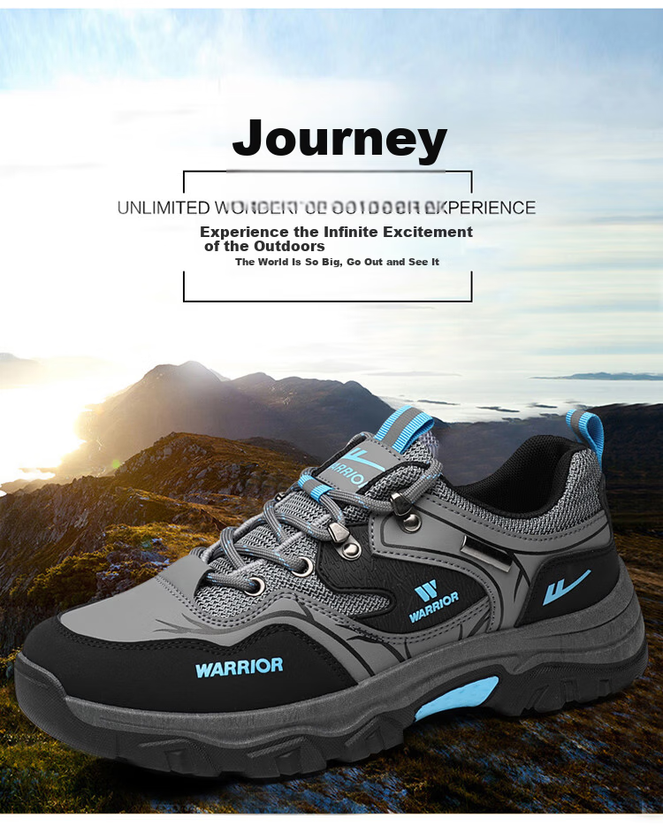 Warrior Men's Summer Breathable Work Office Sports Casual Non-slip Wear-resistant Safety Dad Shoes Black/Grey/Blue 43 3