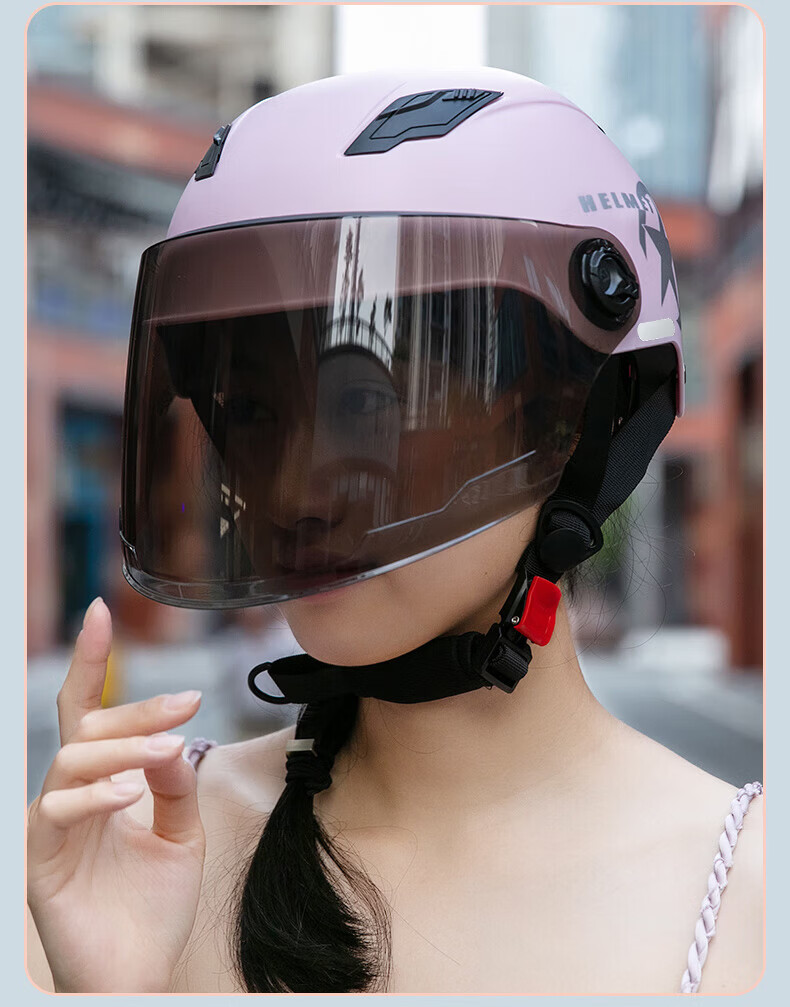 Adandyish Motorcycle Helmet 3C Certified New National Standard A Electric Bike Helmet Unisex Summer Sun Protection Safety Cap Four Seasons Lightweight Half Helmet 805 Matte Black 19
