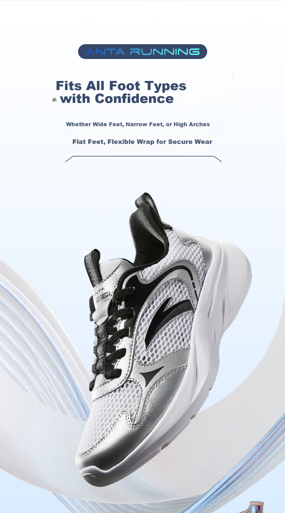 Anta Kids Boys Summer Mesh Breathable Running Shoes Lightweight 6-12 Years A12625511 4