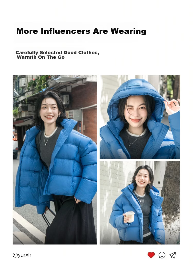 Bosideng Women's Winter 90% Down Puffy Thickened Hooded Jacket Warm Coat Mall Hot Sale Same Style 34
