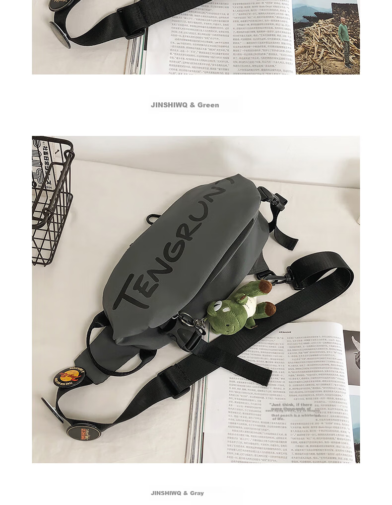 JINSHIWQ Men's Crossbody Bag Outdoor Sports Shoulder Bag Trendy Versatile Women's Small Backpack Simple Casual Large Capacity Waist Bag 15