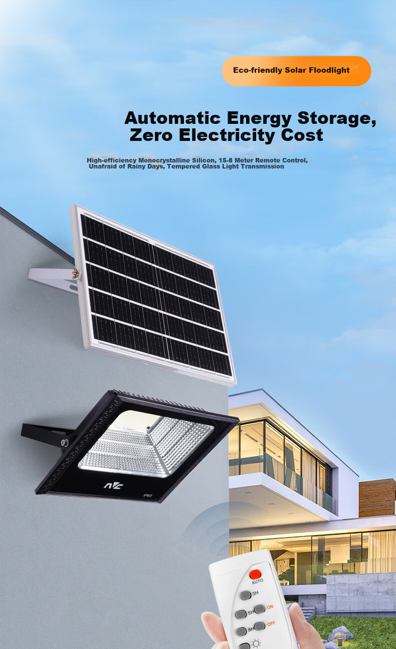 NVC Solar Outdoor Floodlight Waterproof Light Control Remote 750lm for 40㎡ 3