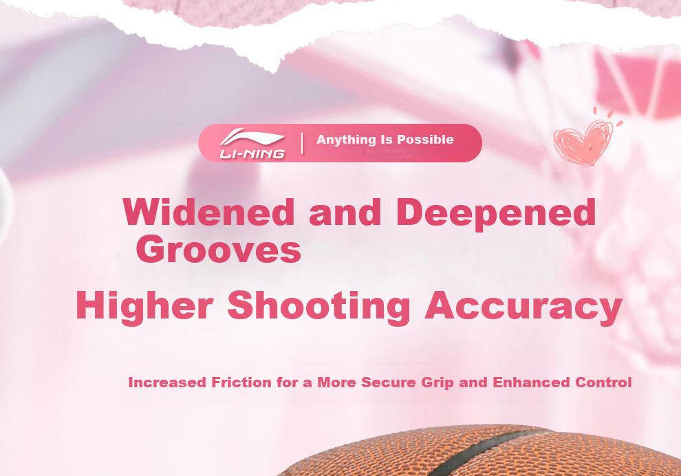 Li-Ning Basketball Junior Middle School Indoor Outdoor Girls Size 6 Official Exam Basketball for Ages 12-18 Women's Standard Test Ball 16