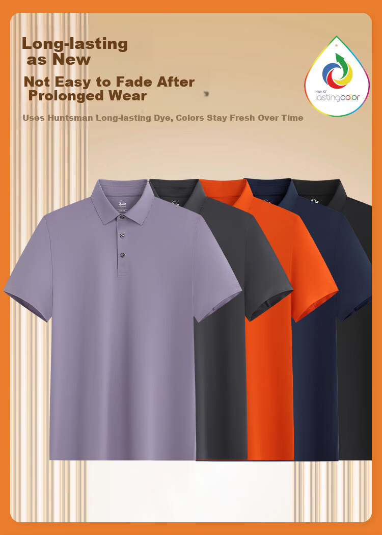 Xiahu Shijia Technology 200-Count Cool-Feel Short Sleeve Polo Shirt Summer Liquid Ammonia Mercerized Collar F079 16