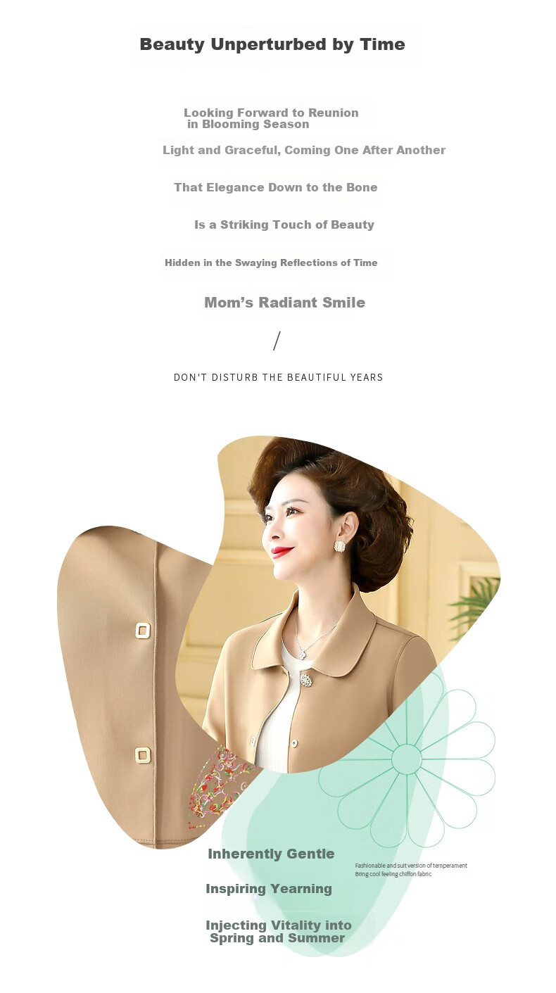 QIUFULUO 2026 Mom's Spring New Fashion Jacket Chinese Style Middle-aged and Elderly Women's Spring and Autumn Coat for 50s and 60s Stylish Clothing 2