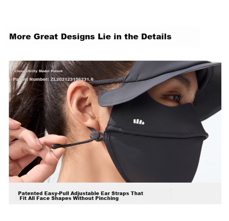 Beneunder Women's Full Face Sun Protection Swim Mask with Brim UV Protection Face Cover 29