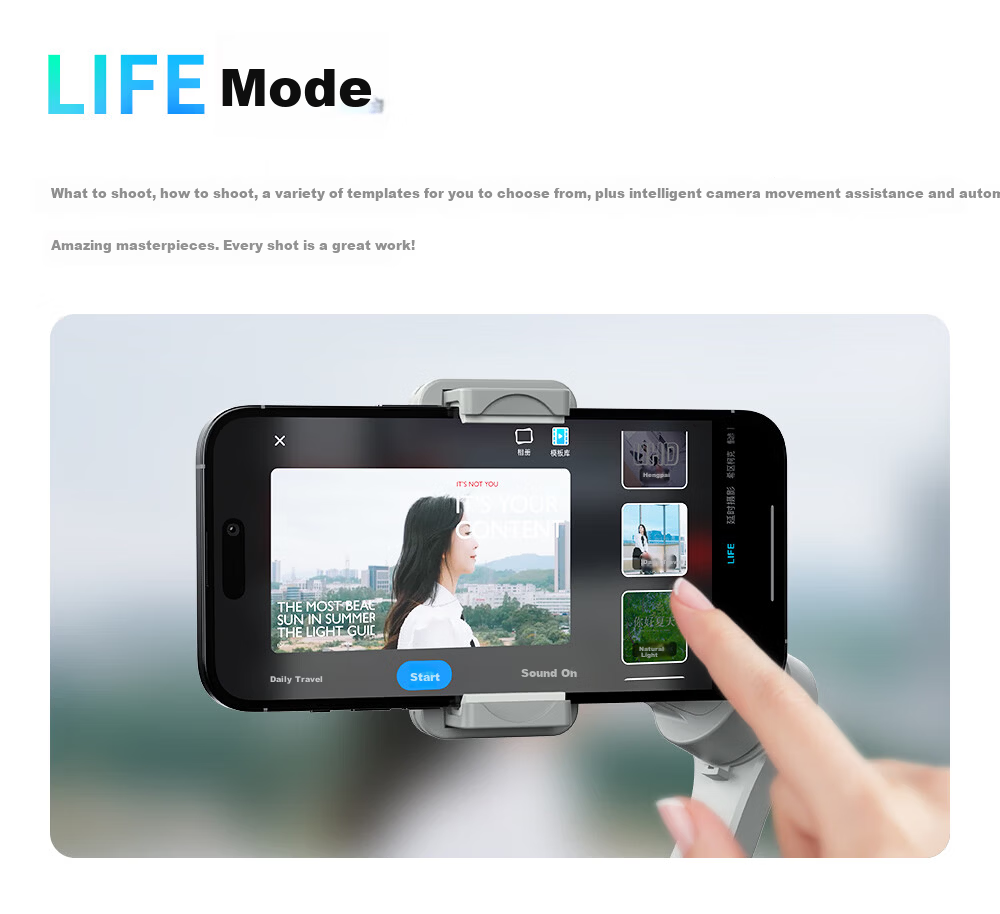 Tuoqi M01 Smartphone Gimbal Stabilizer Professional 3-Axis Anti-Shake All-Scenario Tracking Live Streaming Vlog Tool Smart Handheld Gimbal AI Tracking Eight Modes Standard Edition 18