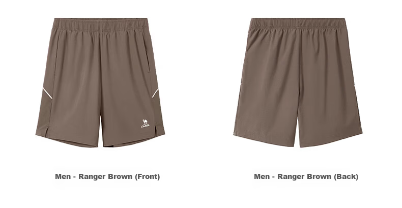 CAMEL Quick-Dry Men's Sports Shorts Ice Cooling Sun Protection Antibacterial Running Pants C16BA6L6067 Ranger Brown XXXL 9