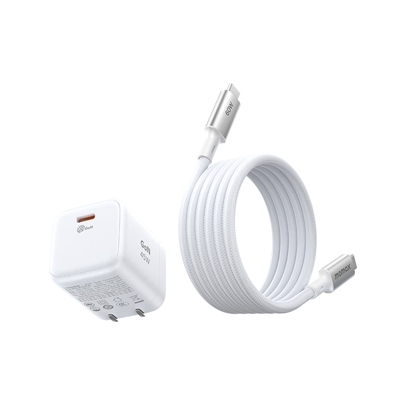 MOMAX Apple 17 Charger Set PD 45W GaN Fast Charger AVS Protocol Type-C Compatible 40W for iPhone 17/16 Pro Max iPad