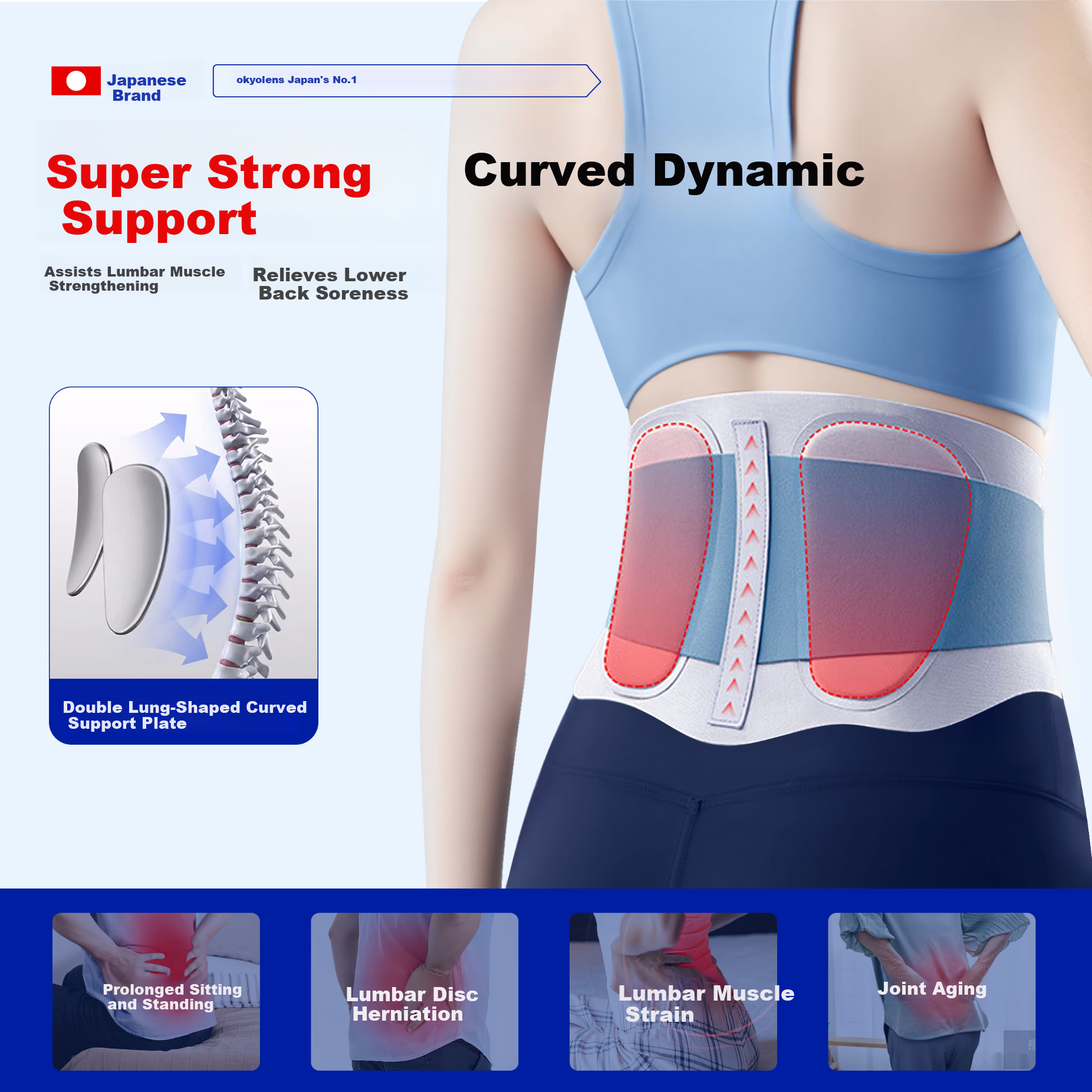 KYOLENS Medical Lumbar Support Belt for Herniated Disc, Breathable Summer Thin Waist Brace for Women, Lumbar Muscle Strain Relief