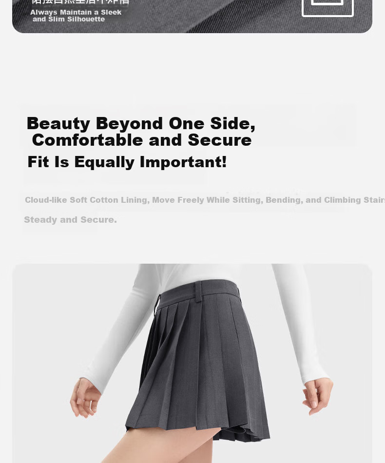 Onoko Short Pleated Skirt Quiet Luxury Gray M 6