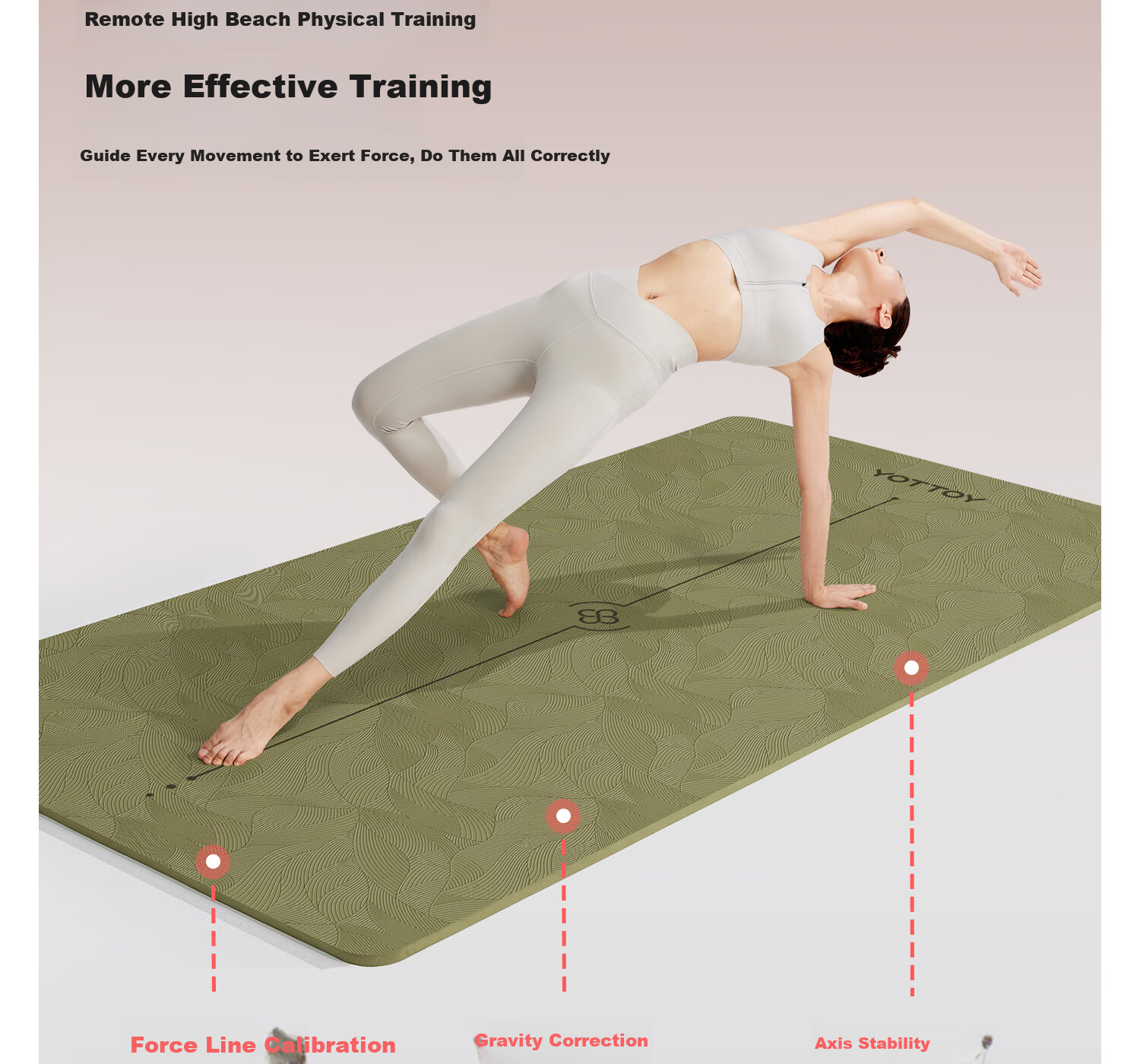 Yottoy Antibacterial Yoga Mat Non-Slip Mat Women's Floor Mat Home Fitness Mat Thickened Shock Absorption Silent Soundproof Exercise Mat 30