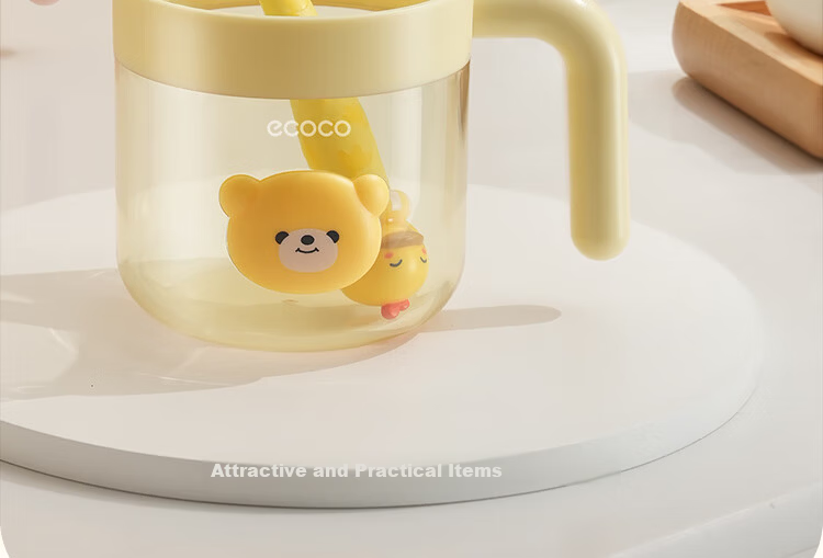 Ecoco Kids Mouthwash Cup Tooth Brushing Cup Household Anti-Drop Cartoon Food-Grade Baby Toothbrush Holder Set 3