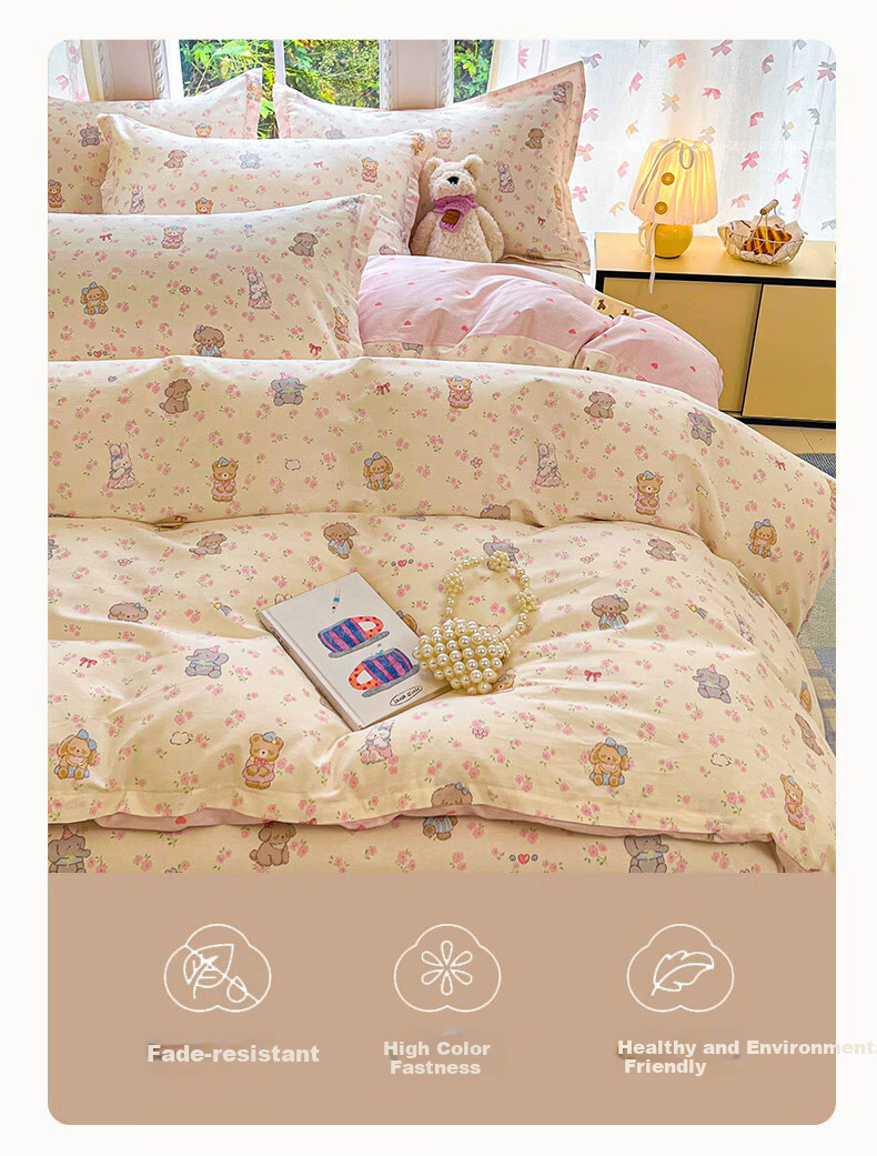 MUJI 100% Cotton Duvet Cover Single Pure Cotton Student Dormitory Bedding 150x200cm 2