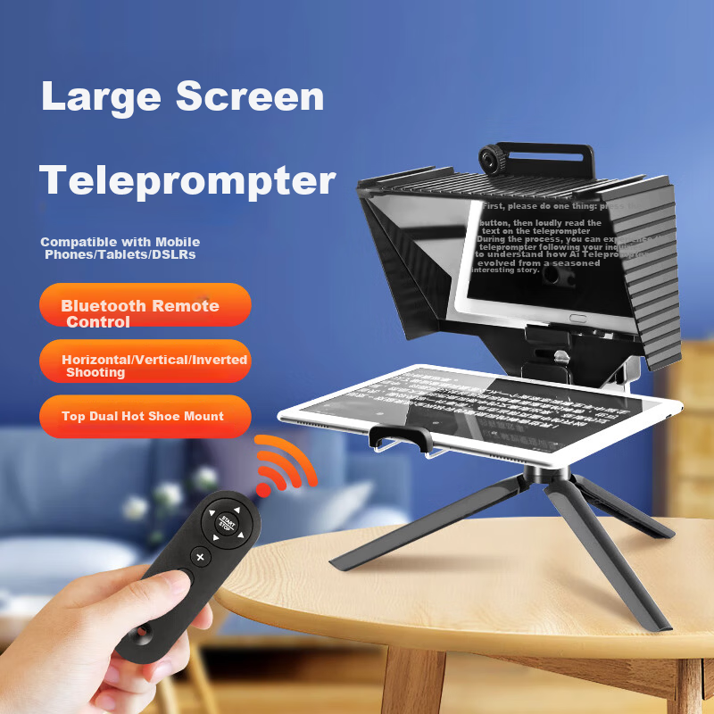 JIMANTU Live Teleprompter Large Screen Universal Portable Prompting Board for Mobile Phones, Tablets, DSLR, Mirrorless Cameras, Hosting, Broadcasting, Interviewing, Speech, Short Video Recording