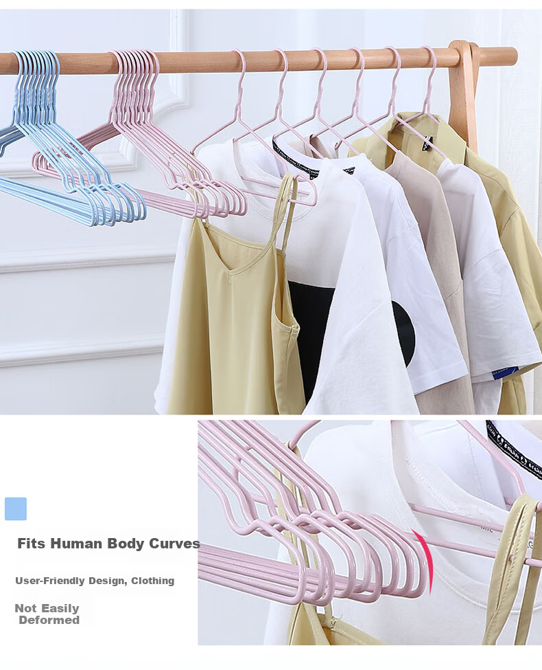 Jingjiayi Non-Slip Seamless Hangers for Adults, Thickened And Widened Large Size Clothes Hangers, 45cm, Pack of 10 9