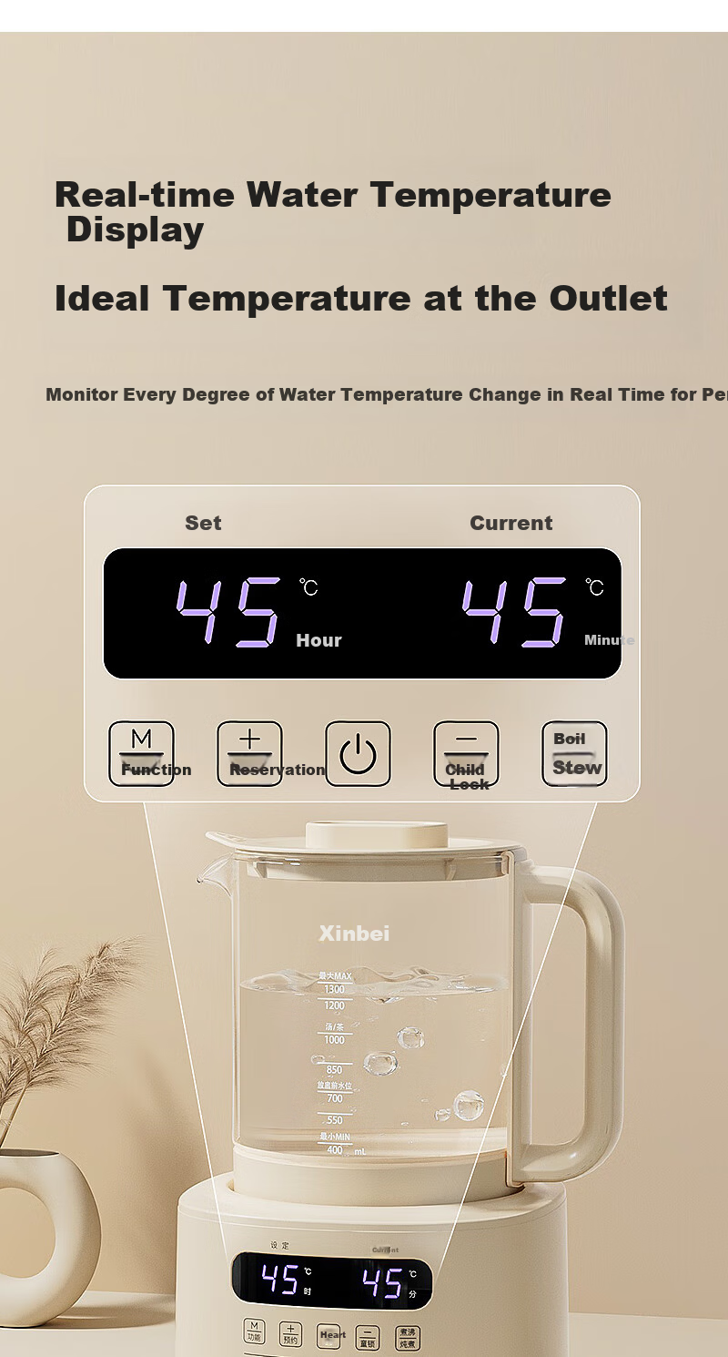 Xinbei Glass Milk Warmer with Coated Base Model 8253 6