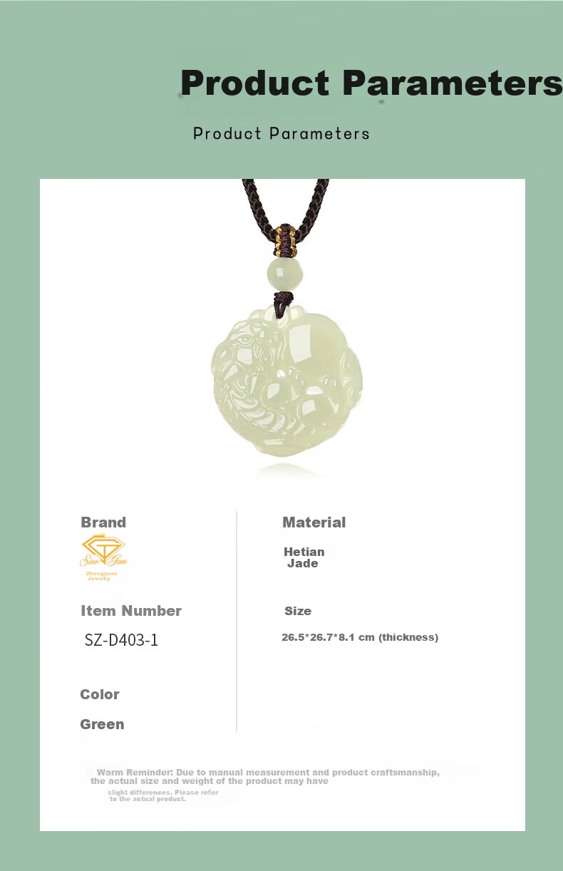 Sino Gem Holding Ball Yuanbao Wealth Pixiu Hetian Jade Necklace Unisex Jade Pendant 520 Birthday Gift for Boyfriend and Girlfriend 8