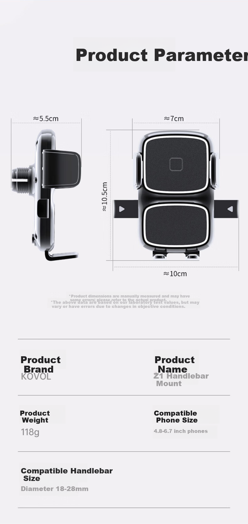 KOVOL Cycling Phone Mount for Bicycles, Electric Bikes, Mountain Bikes, E-Bikes, Motorcycles, Food Delivery, Shockproof Phone Holder 11