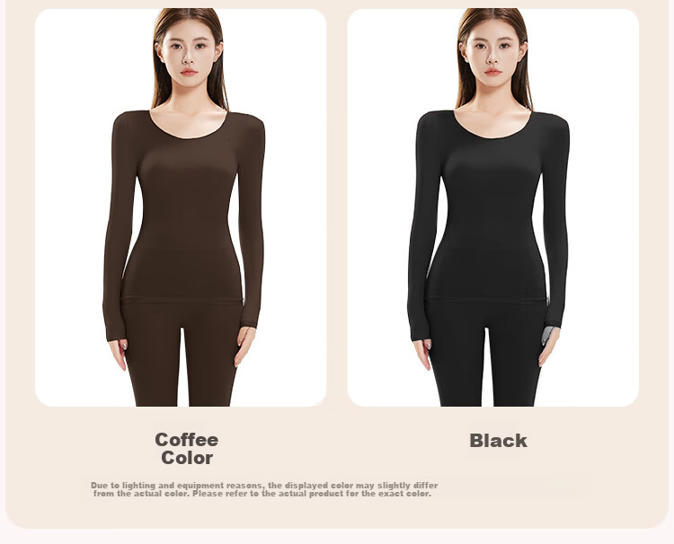 Ordifen Upgraded Hyaluronic Acid Thermal Underwear Women's Base Layer Skin Care High Elasticity Autumn Slim Seamless Set L 14