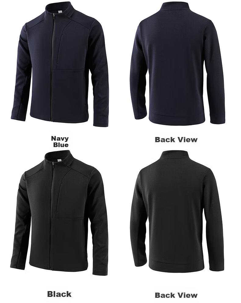 ROMON Half-Zip Sweatshirt Men Spring Business Casual Stand Collar Long Sleeve Base Shirt Middle-Aged and Young Turn-Down Collar Jacket Trendy Size L 12