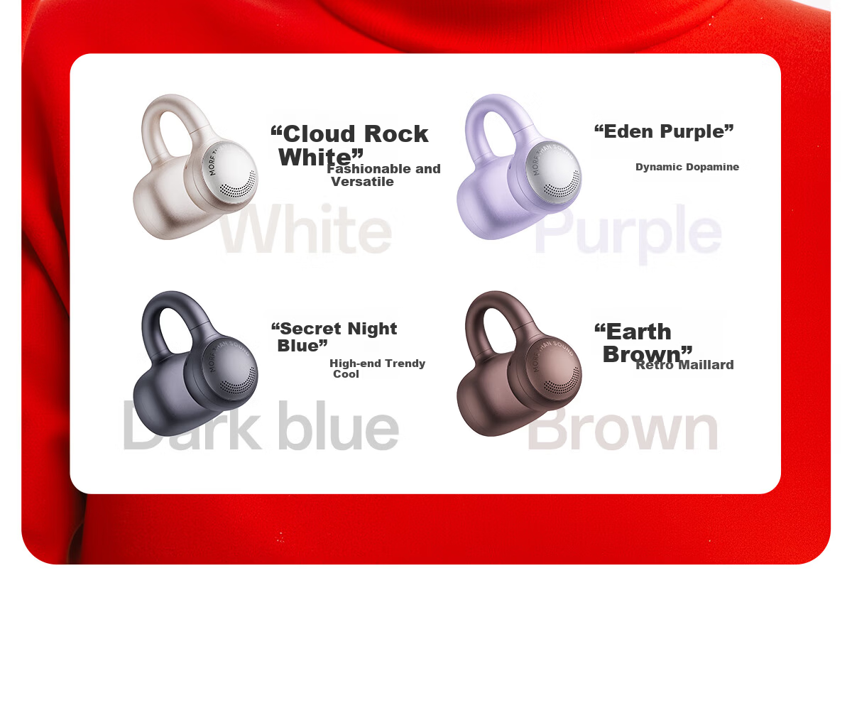 EDIFIER Clip-On Ear Clip Bluetooth Sports Earphones Fast Charging Long Battery Life Compatible with Apple Huawei Xiaomi OPPO Phones Festival Secret Night Blue 10