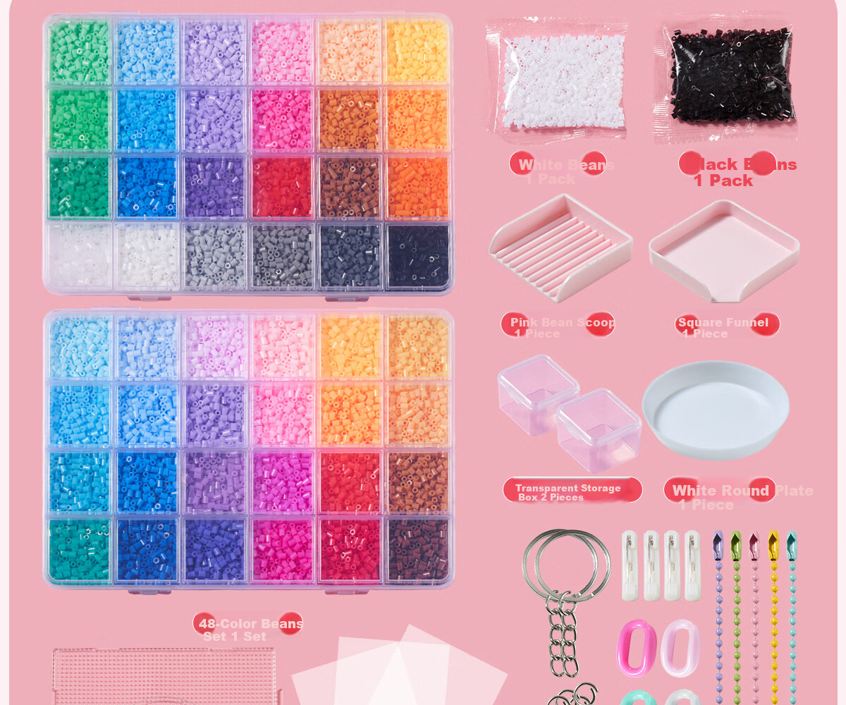 Dimoarch Premium Perler Beads DIY Craft Kit Complete 3D Fusion Bead Pen Tool Iron Birthday Gift 48 Colors 14
