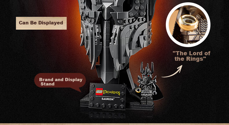 LEGO Building Blocks 11373 The Lord of the Rings: Sauron's Helmet Boys Girls Toy Birthday Gift Display Model 2