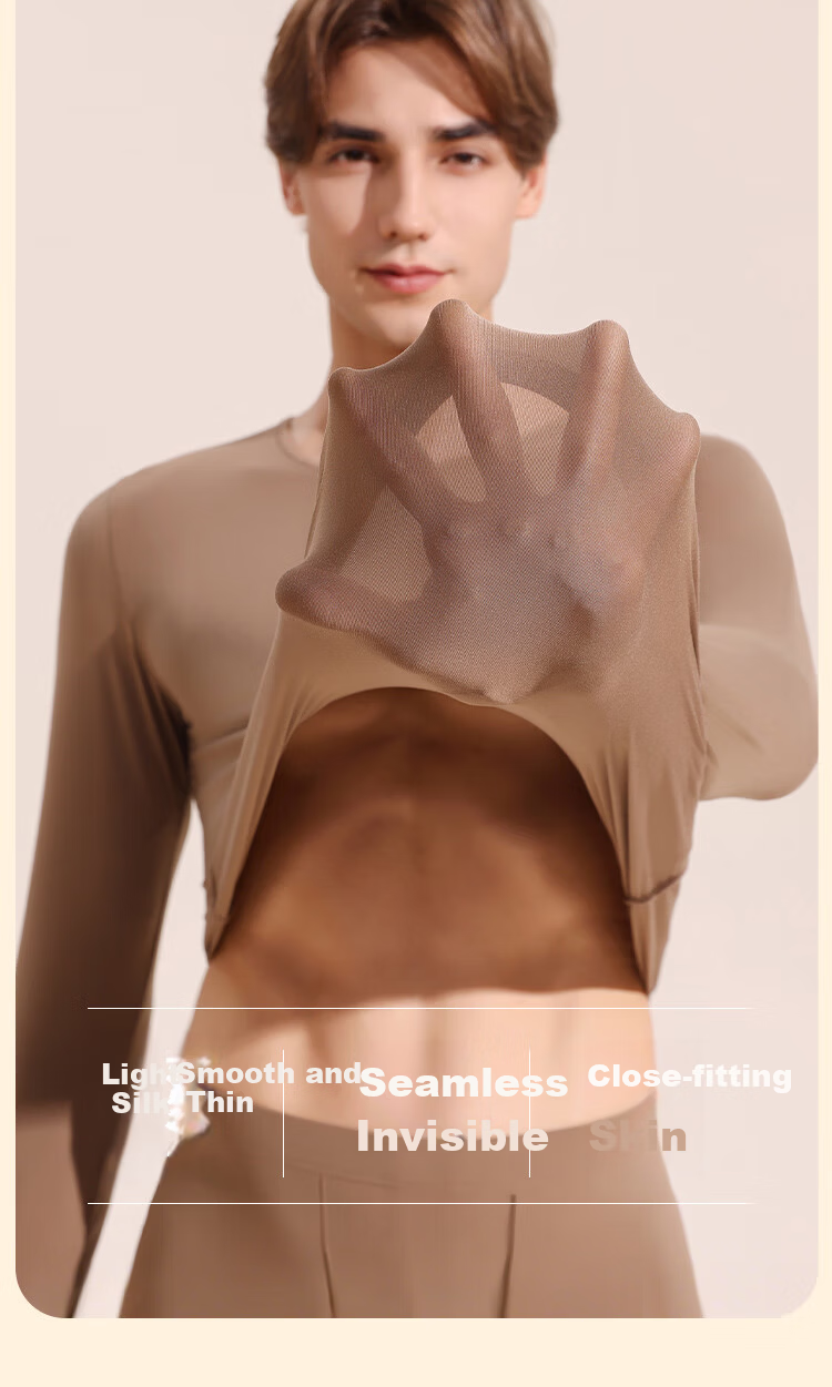 Langsha Autumn Winter Antibacterial Thermal Men's Heating Moisturizing Hyaluronic Acid Base Layer Ultra-thin Seamless Thermal Underwear Set 2