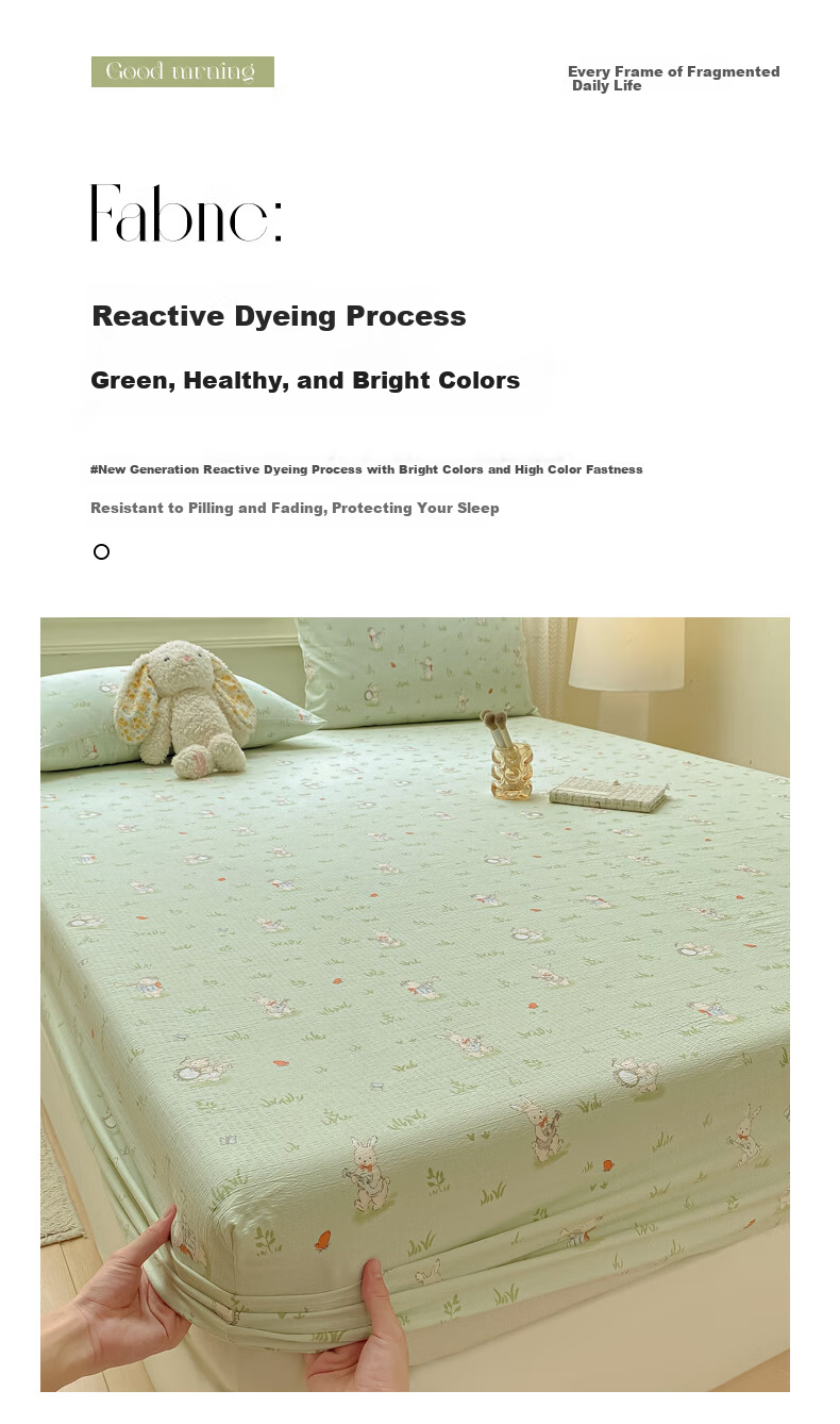 AVIVI Class A Double-Layer Gauze Fitted Sheet Single Bed Cover Full Enclosure Mattress Protector for 1.8m Bed Forest Rabbit 12