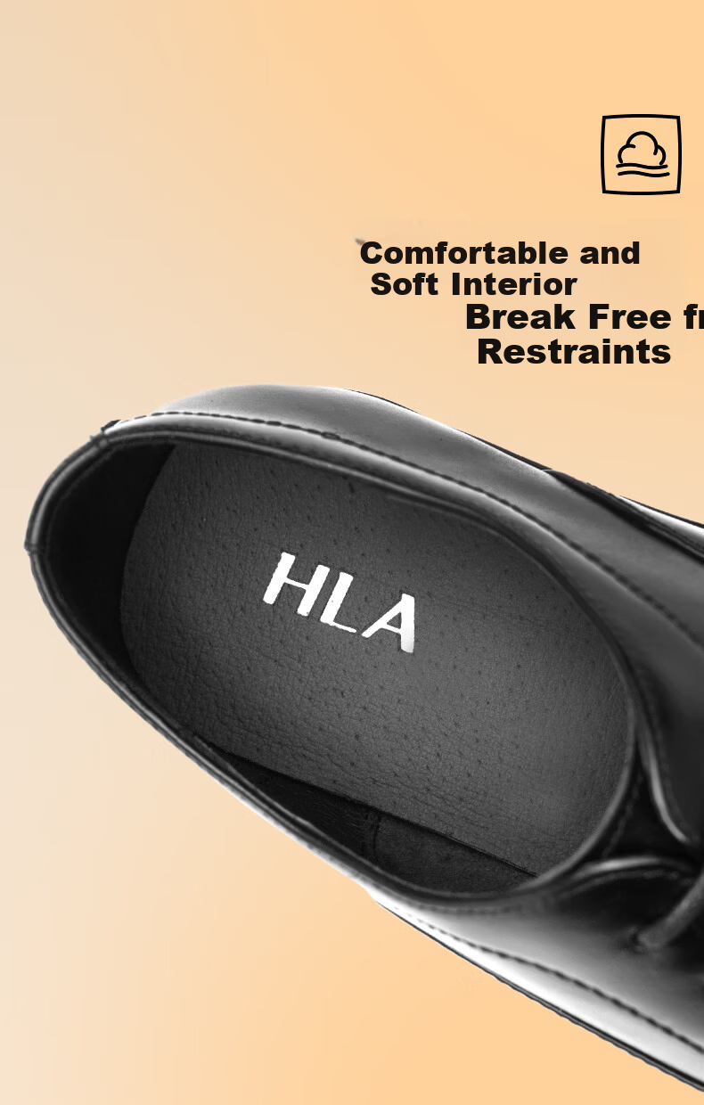 HLA Men's Oxford Leather Dress Shoes Business Formal Comfortable Versatile Leather HAAPXM2FBA188 Black Size 40 9