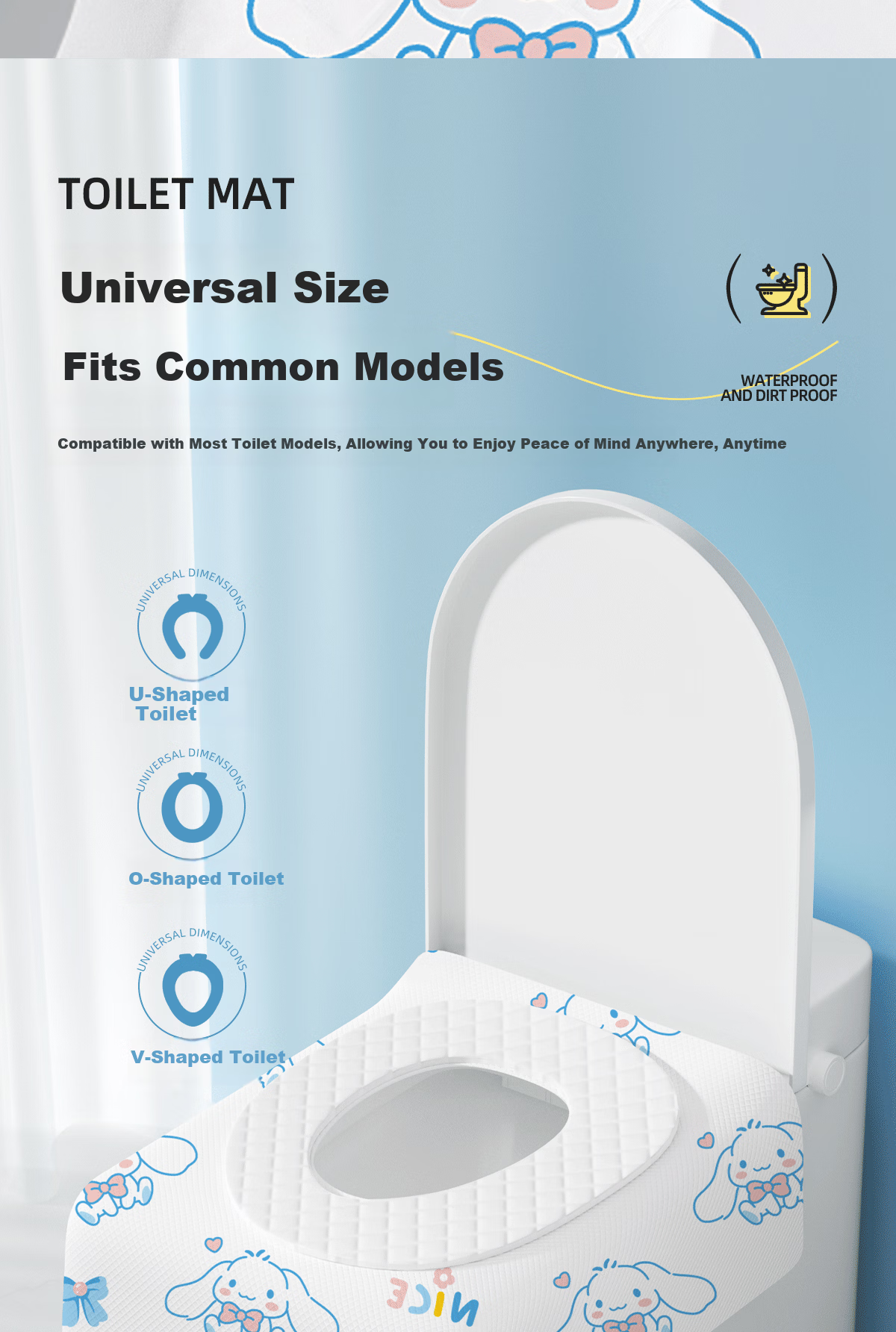 BADIGAO Disposable Full-Coverage Toilet Seat Cover Maternity Commode Pad Travel Hotel Portable Toilet Seat Paper 8