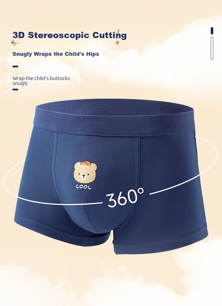 YUZHAOLIN Boys' 100% Cotton Boxer Briefs Children's Underwear Toddler Kids Soft Breathable Shorts 5