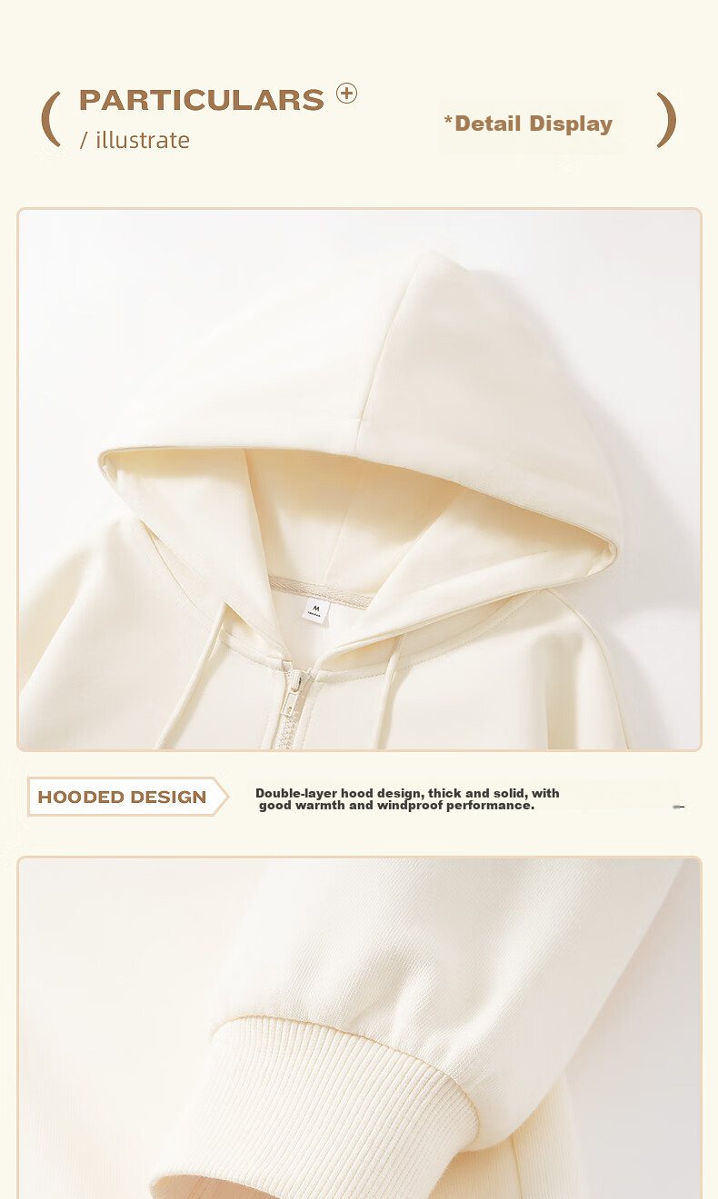 Jeanswest Women's Commuter Cardigan Hoodie Jacket Spring Autumn 2026 New Winter Fleece Thickened Sherpa Hooded Top 17