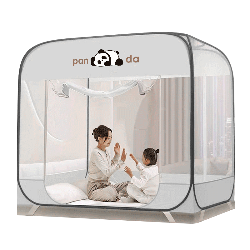 MUJI Mosquito Net Home Use No-Installation Steel Wire Mosquito Net Mongolian Style Three-Door 1.8x2m [Foldable]