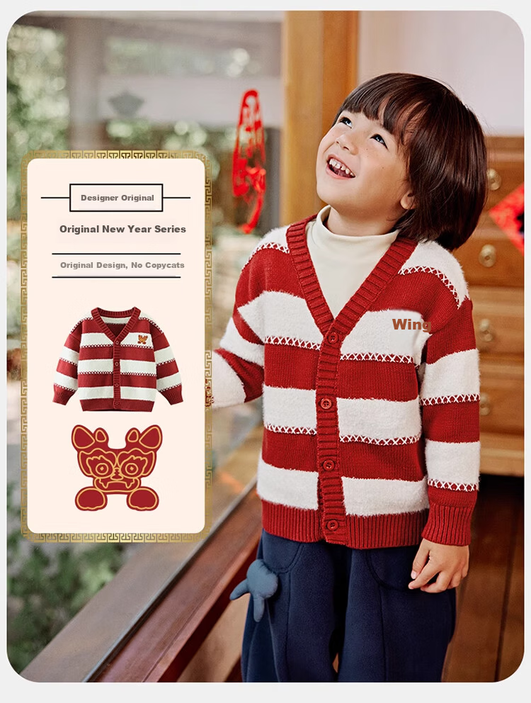 Ciciibear [Antibacterial, Anti-Static, Anti-Pilling] Baby Cardigan Sweater New Year Winter Style Thickened Warm Clothing Boys' Jacket 13