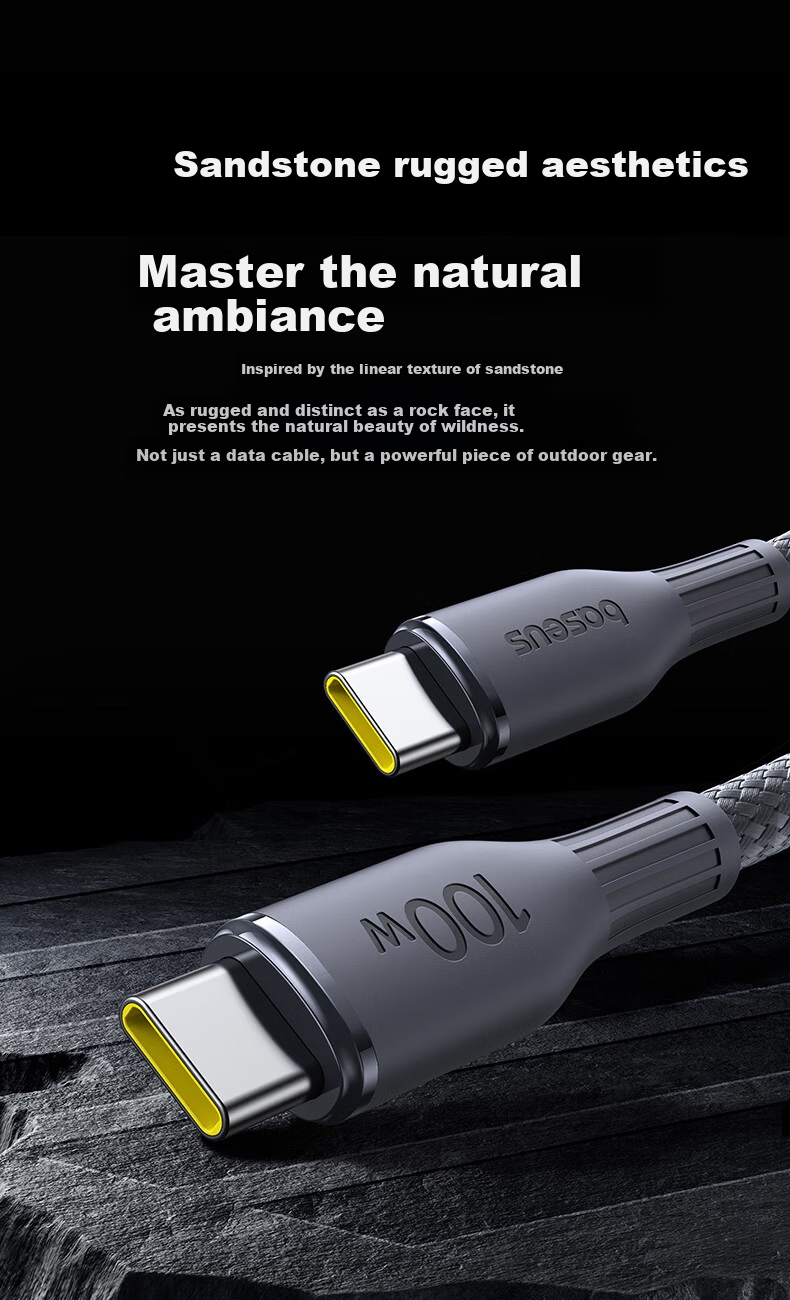 BASEUS Dual-Head Type-C Charging Cable, PD100W/88W Super Fast Charging Data Cable, Compatible with Huawei, Honor, Xiaomi, Apple 17/16/15 IPad, Laptops, Car Charger, 2 Gray 5