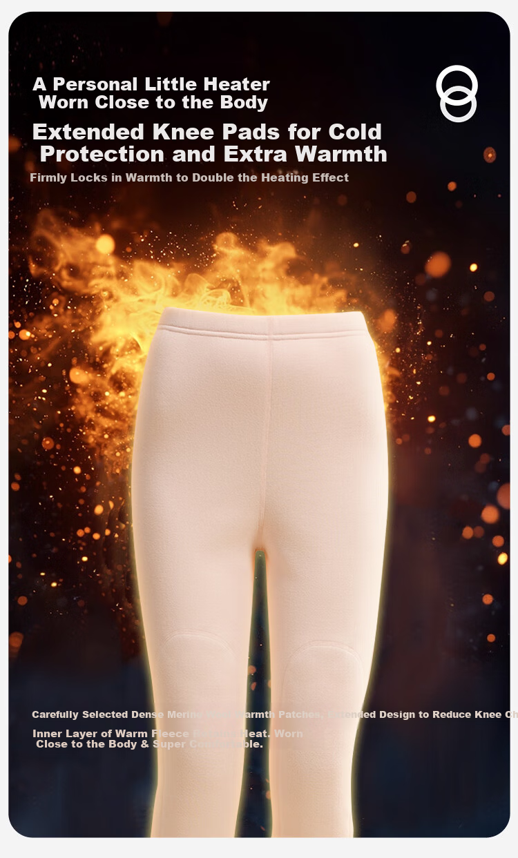 MiiOW 100% Wool Knee Warmers Women's Thermal Pants Fleece Lined Thickened Lamb Wool Cotton Pants Plus Size Leggings for Women 4