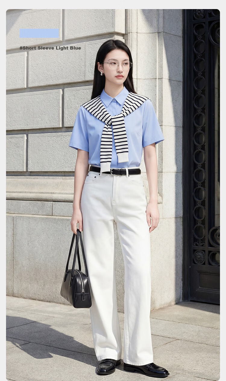 JD Jingzao 100-Count Cotton Women's White Long Sleeve Business Shirt Spring New White Long Sleeve L 19