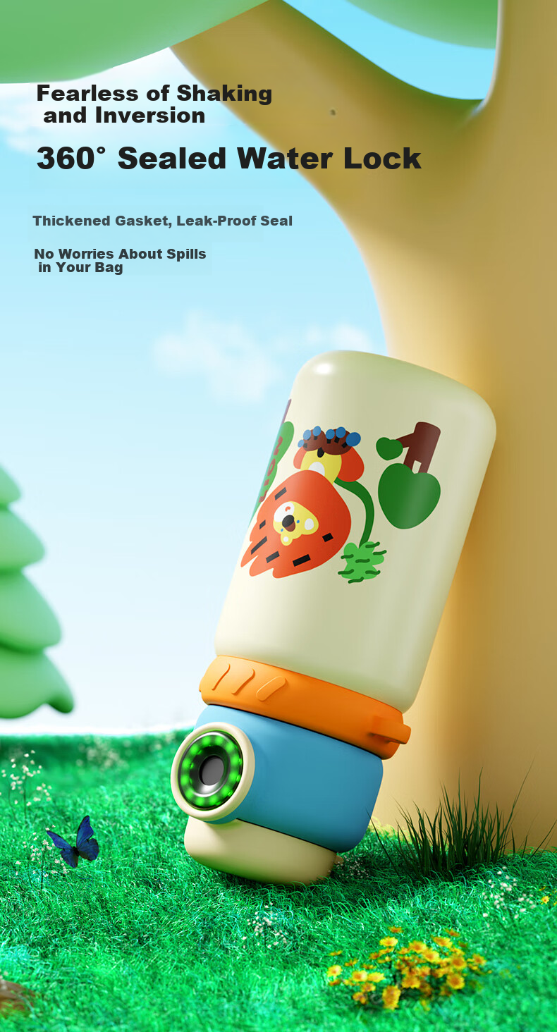 M&G Fingerprint Unlock Children's Smart Insulated Water Bottle 560ml Large Capacity 316L Stainless Steel Straw Cup for Students Girls 7