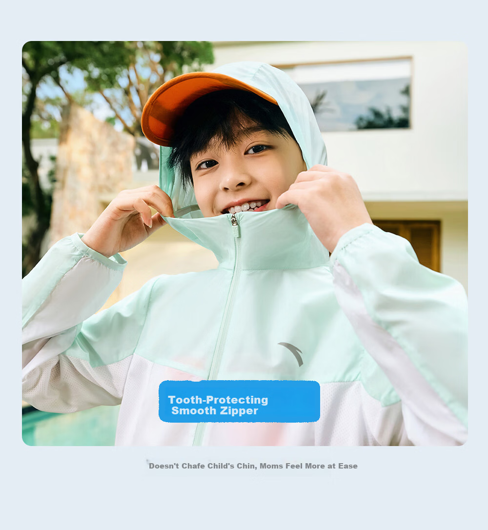 Anta Kids Sun Protection Jacket Boys UPF50+ Summer 2026 Girls Breathable Lightweight Jacket A72627602 12