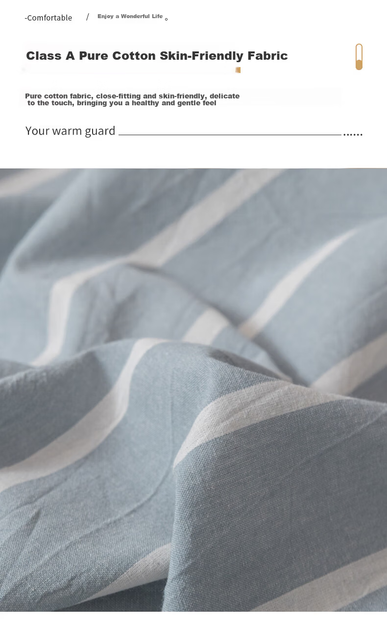 Grace 7A Antibacterial Duvet Cover, 100% Cotton Plaid Duvet Cover, Soft Breathable All-Season Duvet Cover, Gisen 200*230cm 4