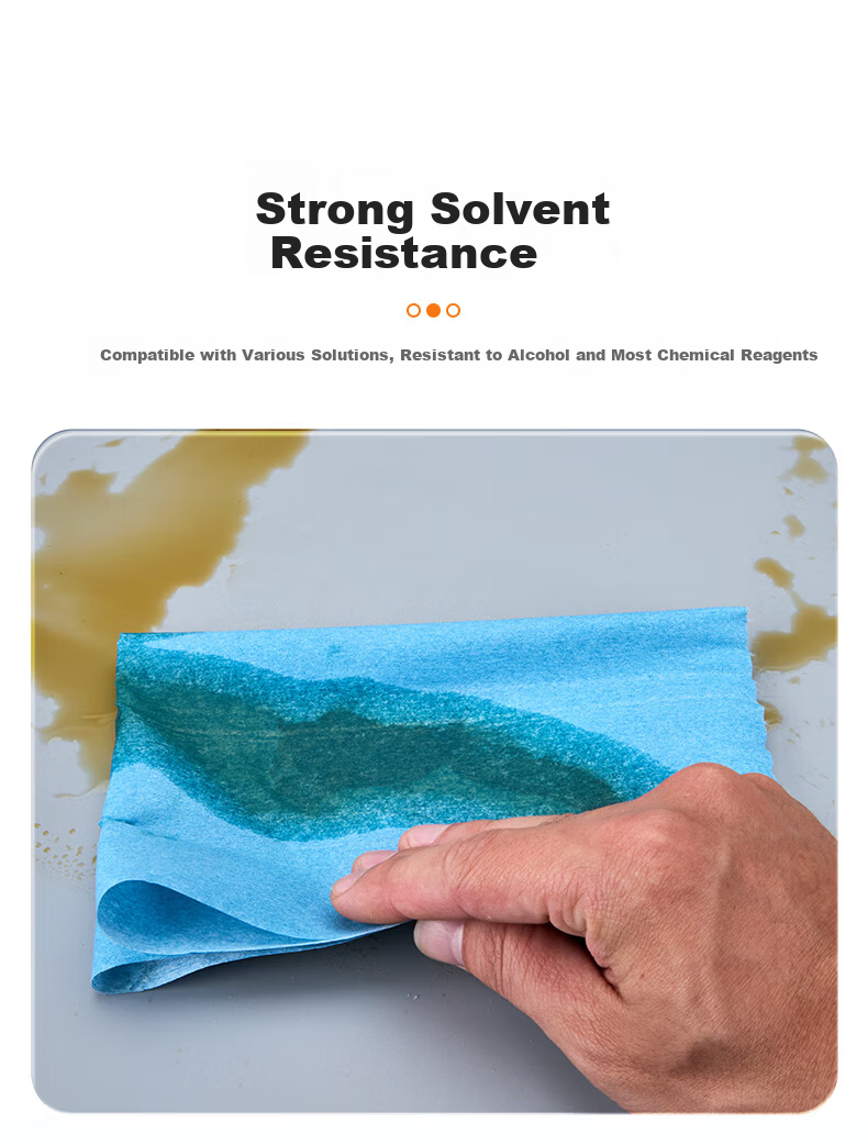 Buran Dust-Free Industrial Wiping Paper Oil Absorption Lab Wipes 25x38cm 500 Sheets/Roll Blue 5