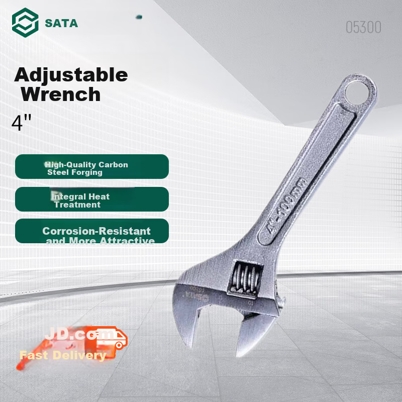 SATA 4" Adjustable Wrench with Swivel Head 05300