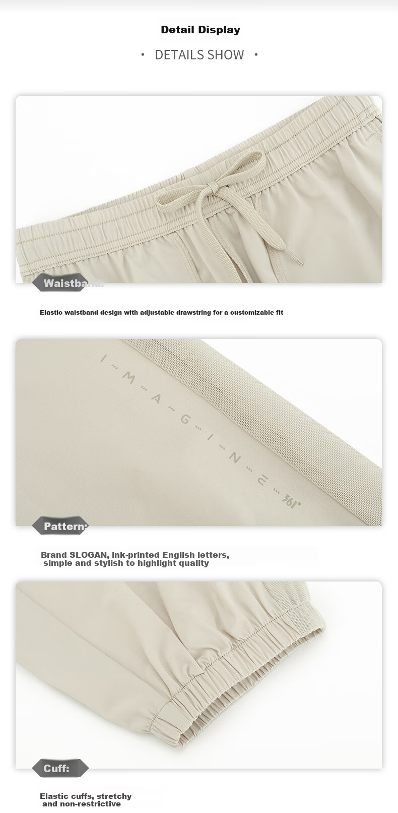 361° Women's Sports Pants Spring Summer New Quick-Dry Casual Loose Jogger Pants 662614707-5 21