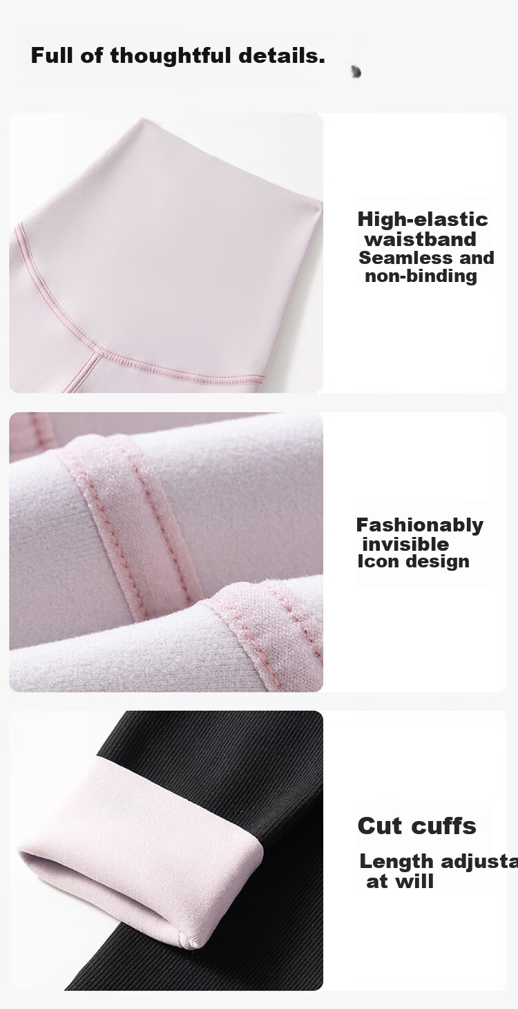 Zaisuo Maternity Leggings Yoga Pants 2025 Autumn Winter Camellia Oil Fleece Lined Seamless Ribbed Warm Maternity Cotton Pants 12