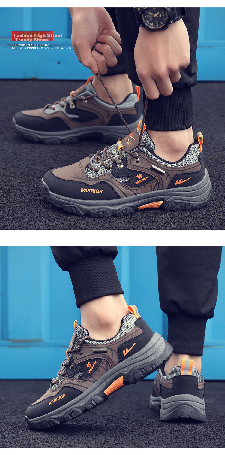 Warrior Men's Summer Breathable Work Office Sports Casual Non-slip Wear-resistant Safety Dad Shoes Black/Grey/Blue 43 17