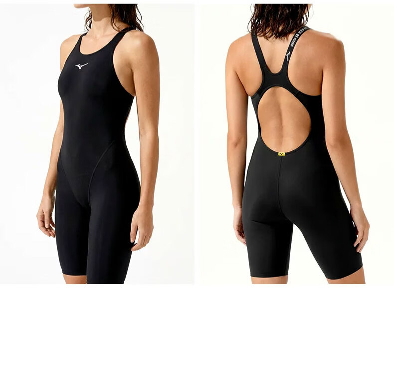 MIZUNO Women's One-Piece Five-Point Professional Training Quick-Dry Breathable Slimming Hot Spring Swimsuit AD335 Dark Purple M 20