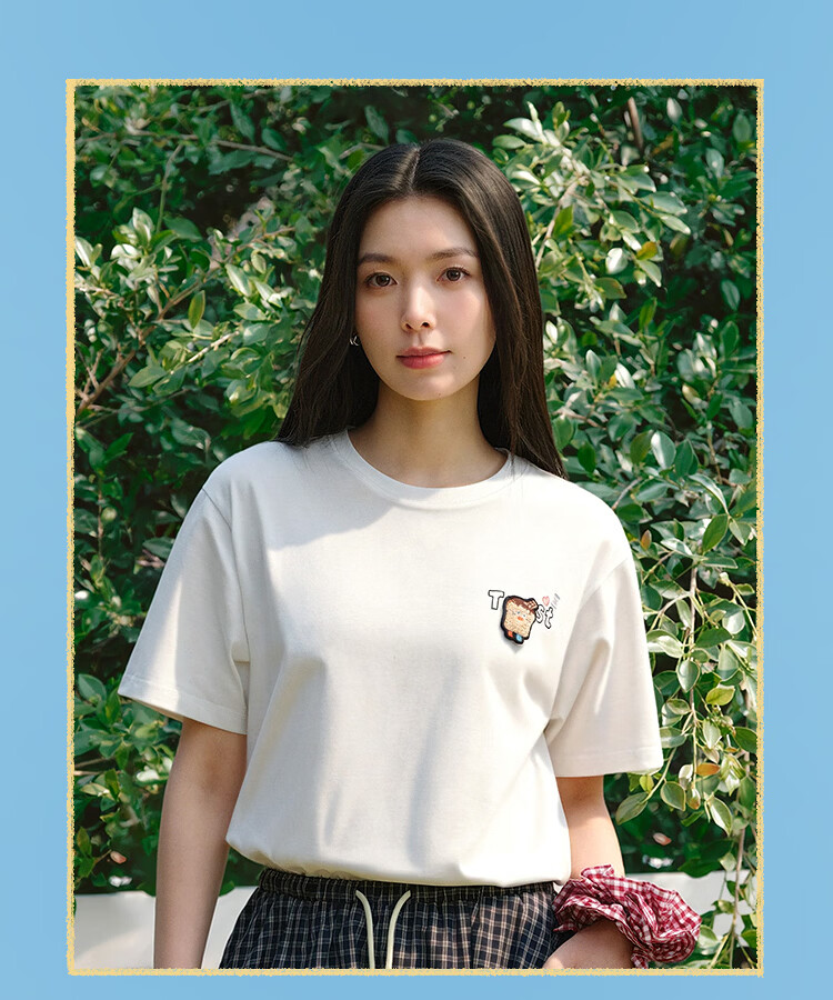 Semir BB Collaboration 100% Cotton Women's Short Sleeve T-Shirt 2026 Summer Breathable Loose Fit Crew Neck Top 109326100021 2